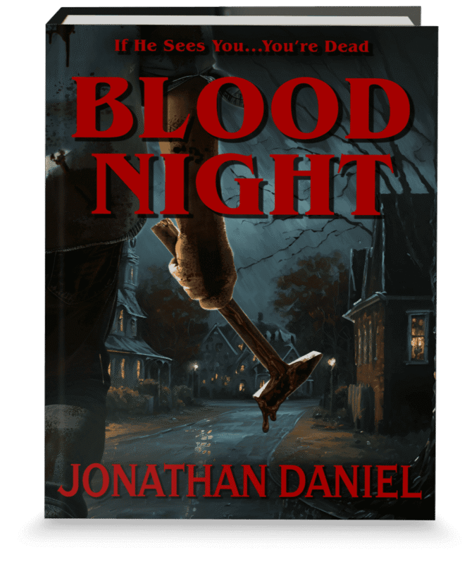 Blood Night book cover - 80s slasher horror novel by Jonathan Daniel